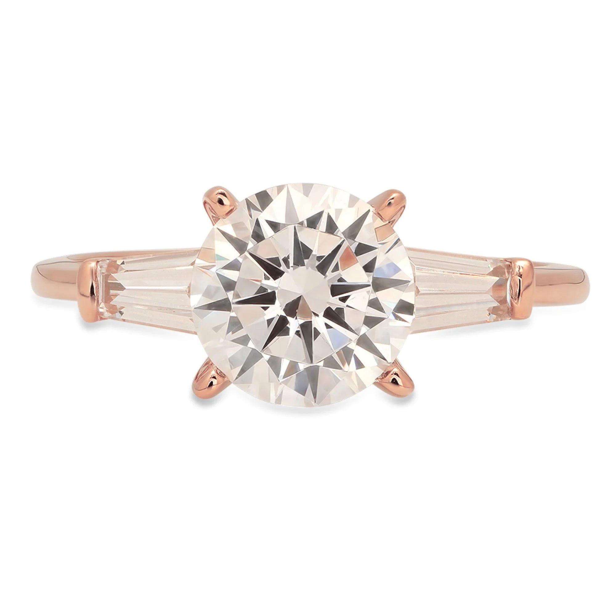 18k Pink Rose Gold Three-Stone Ring G957475