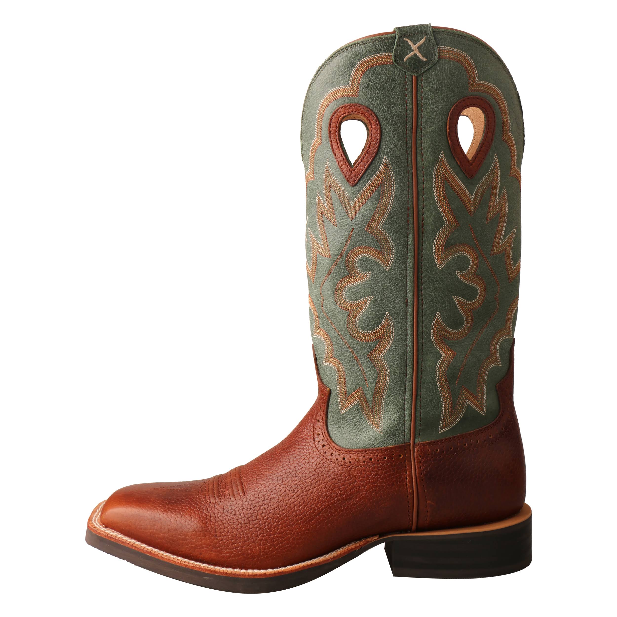 Cognac Glazed Pebble Dark Green Cowboy Stock U144