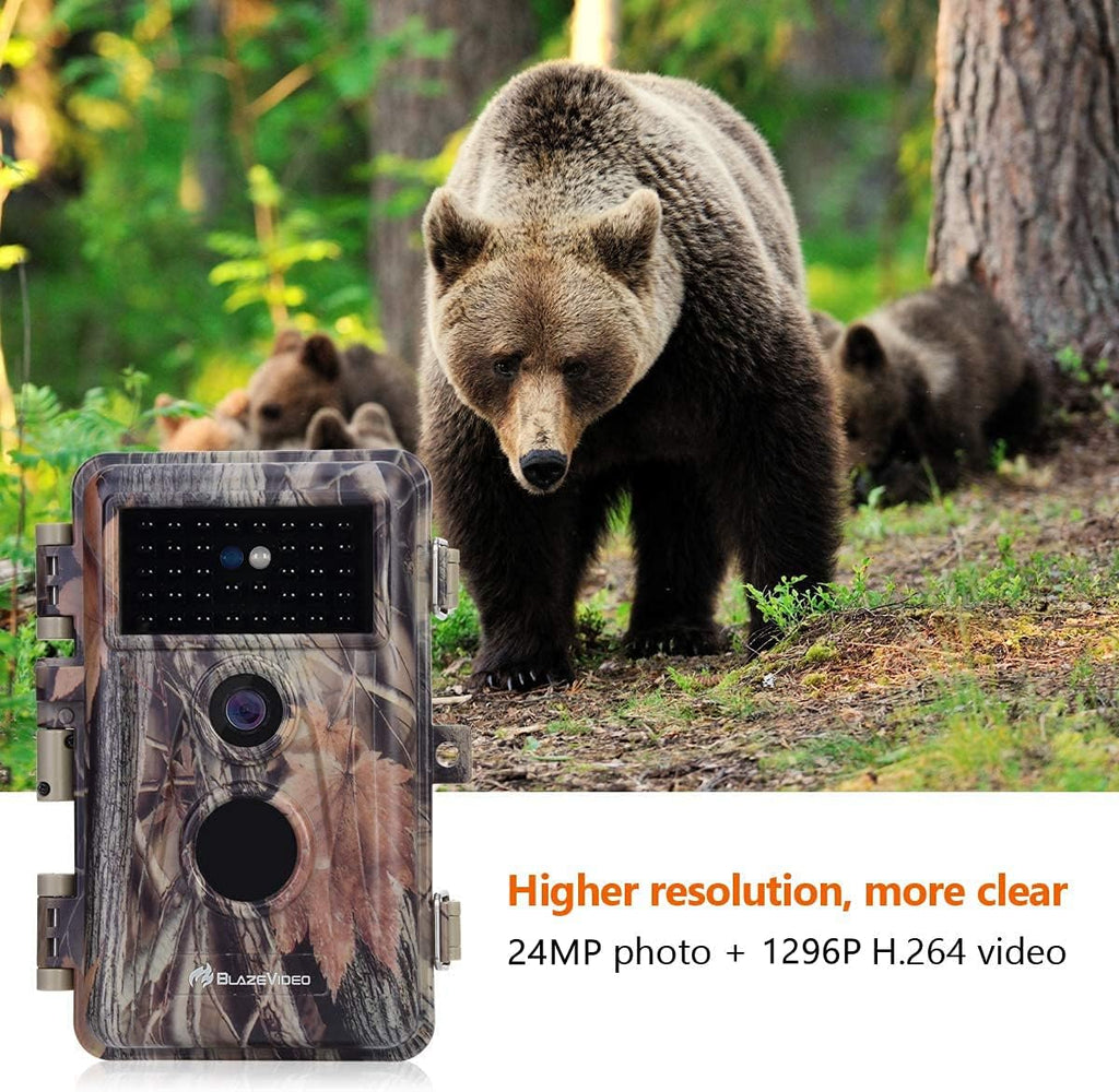 2-Pack 24MP Full HD 1296P Night Vision Motion Activated Waterproof Deer Cameras Q438