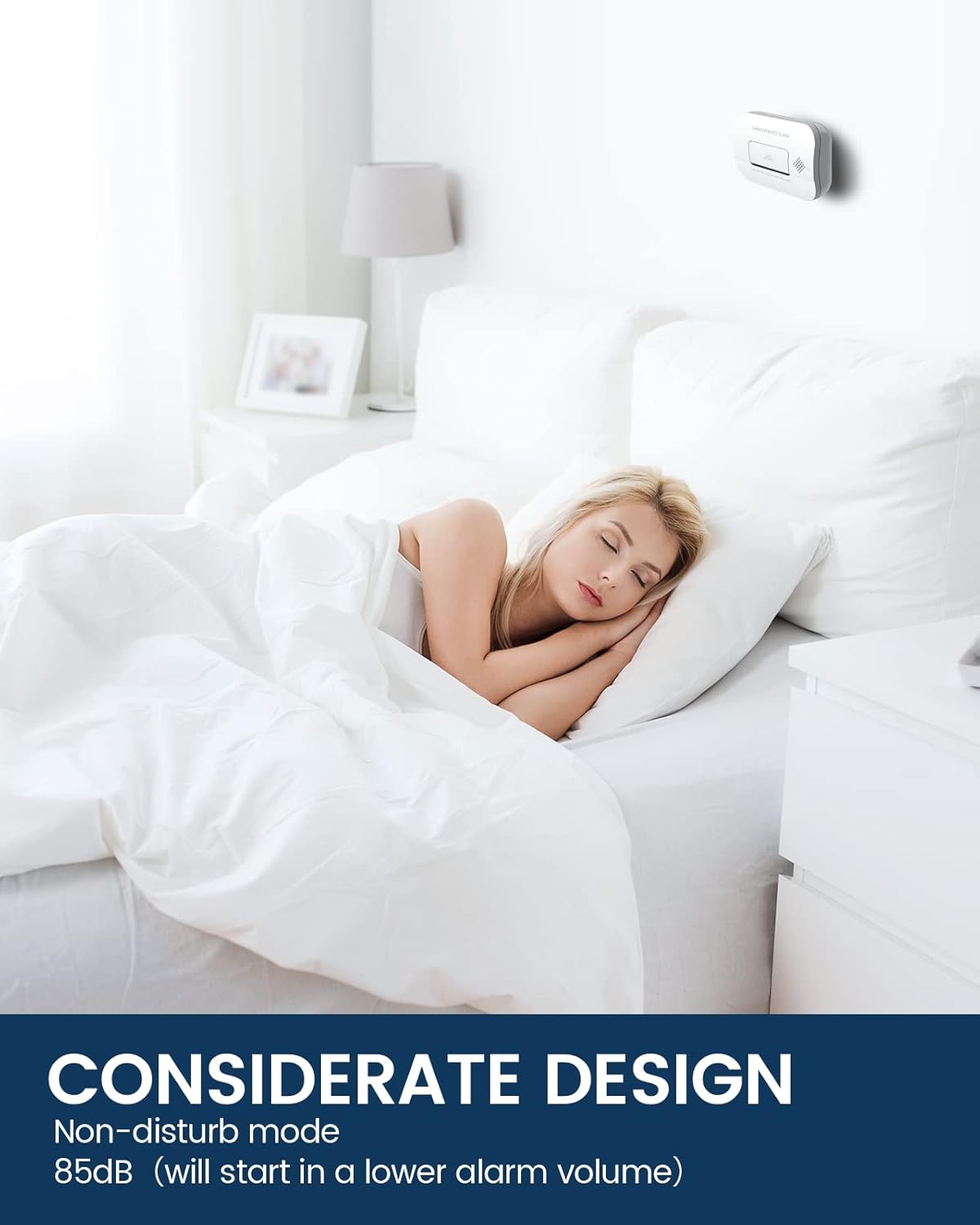4 Packs Carbon Monoxide Alarm with Test Button Z27270