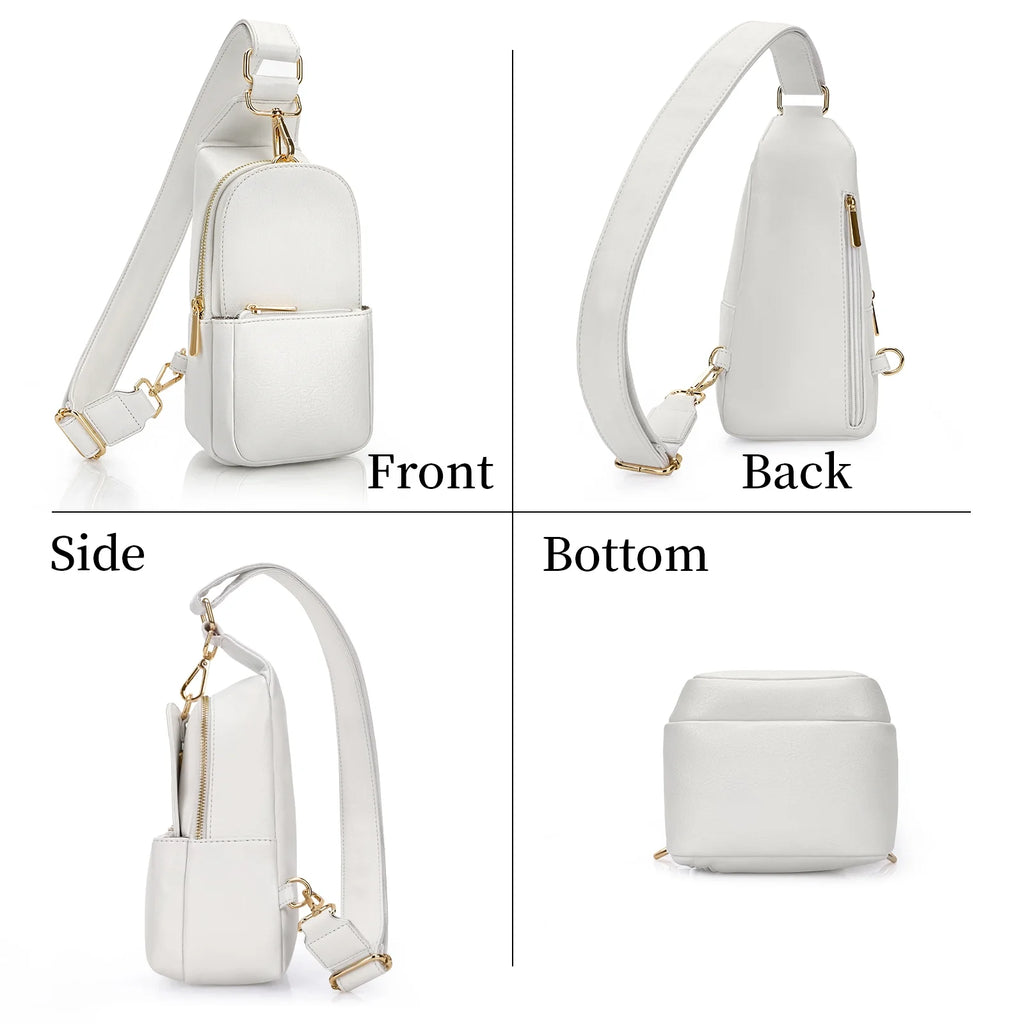 Women Chest Bag Sling Bag Small Crossbody PU Leather Shoulder Backpack D47434