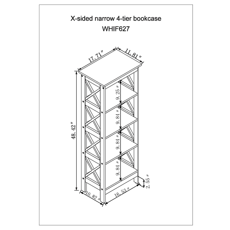 Black 4-Tier Bookcase Y535