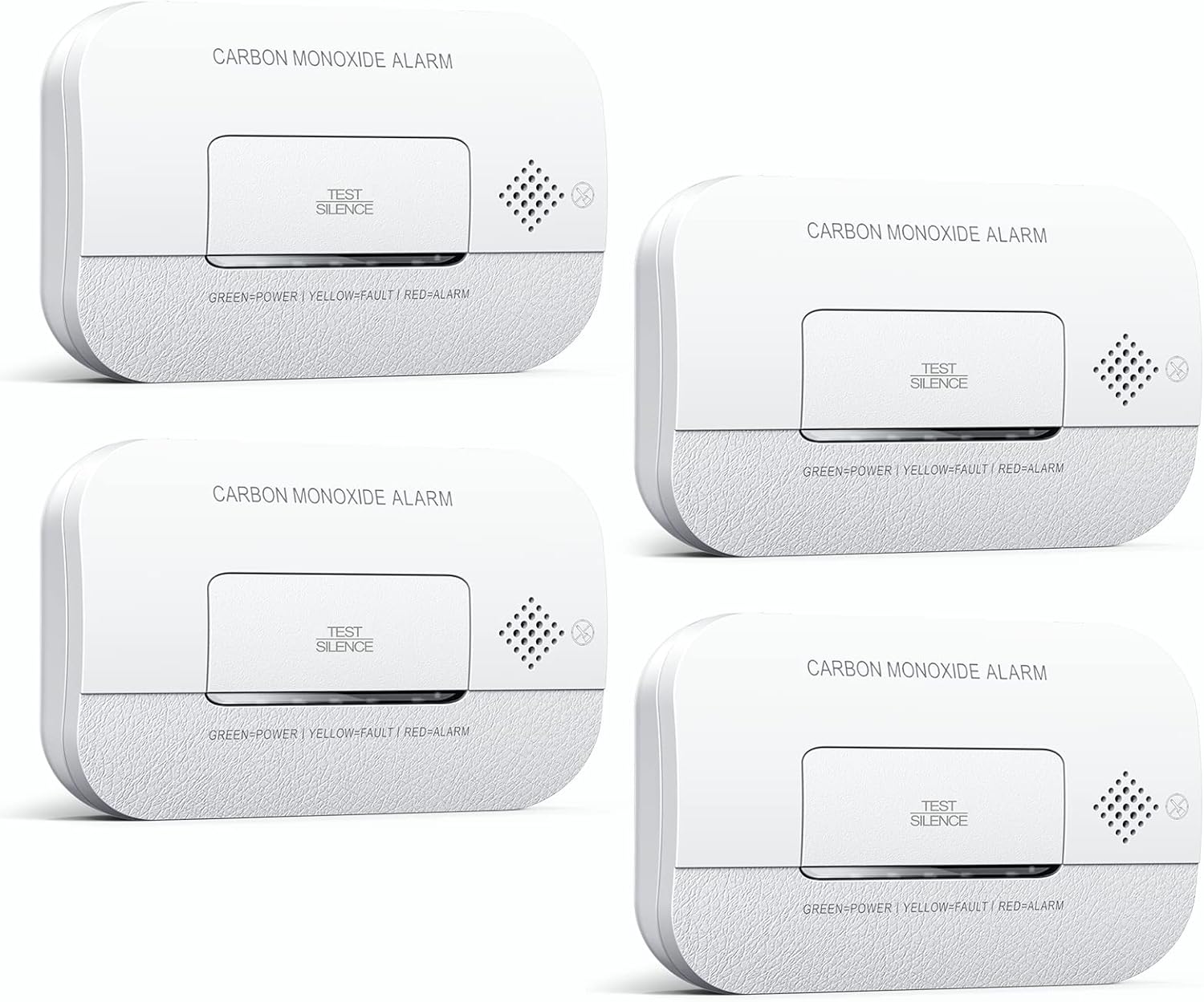 4 Packs Carbon Monoxide Alarm with Test Button Z27270