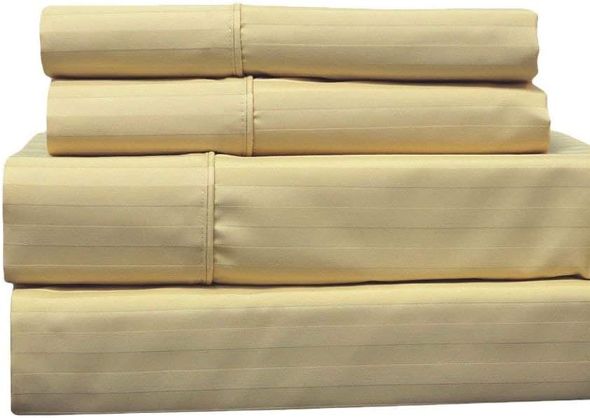 White 4 Piece Cotton Blend Sateen Bed Sheets, Cal King Z3235