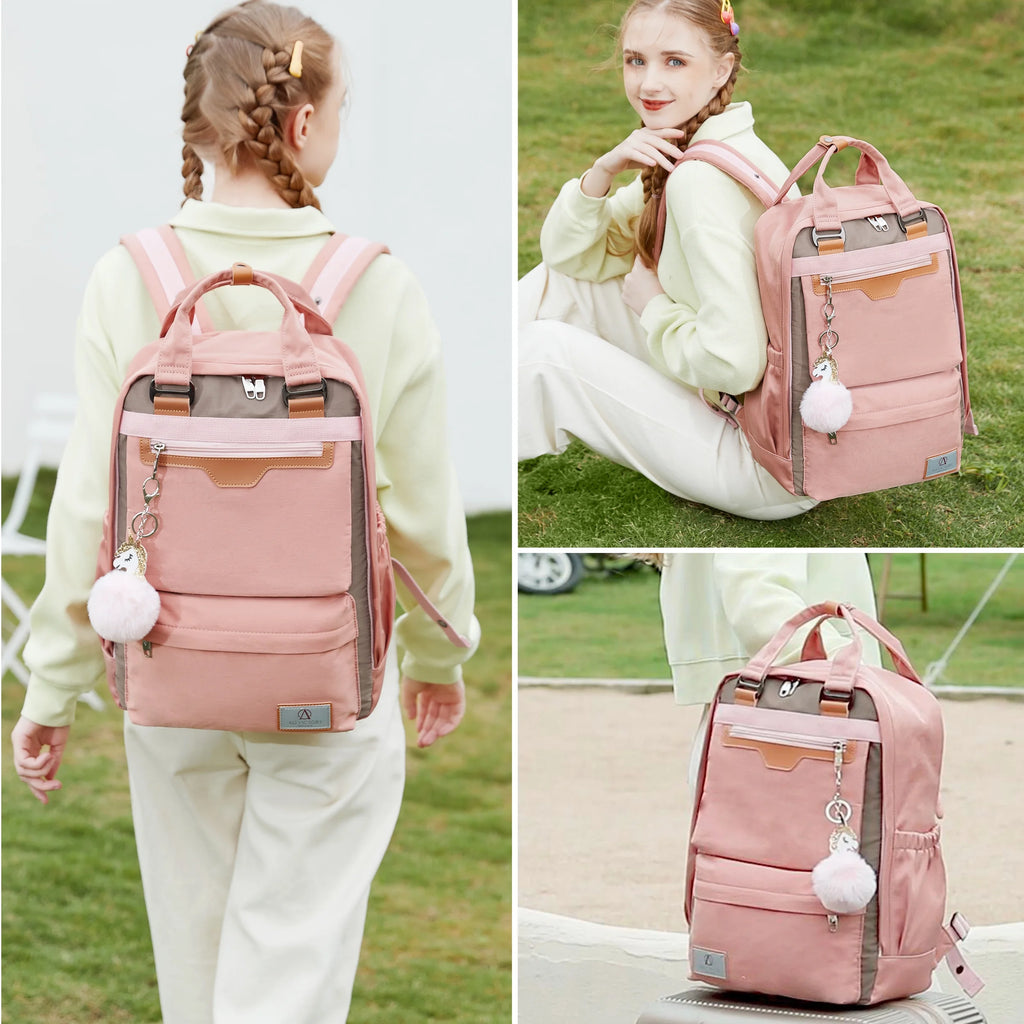 Pink Anti Theft Laptop Backpack X242