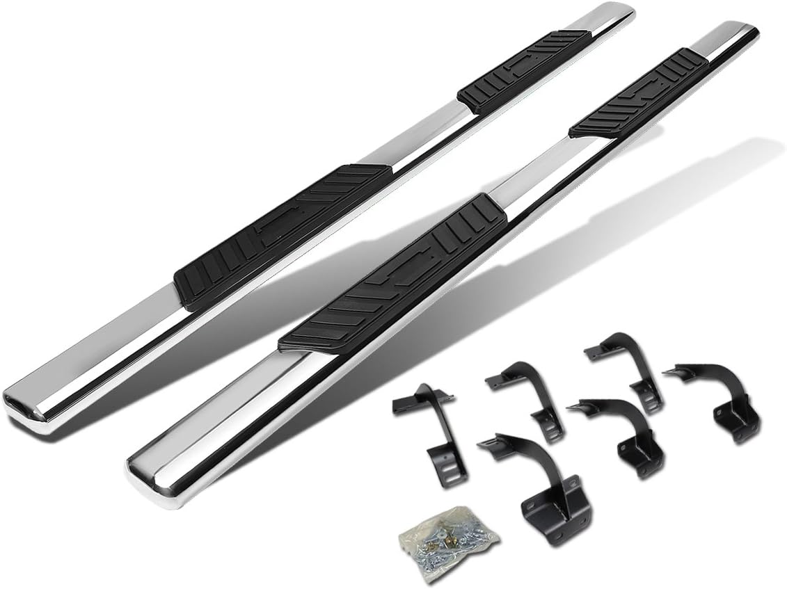 Oval Tubing Side Step Nerf Bar Running Board Stainless Steel Polished Chrome F6001