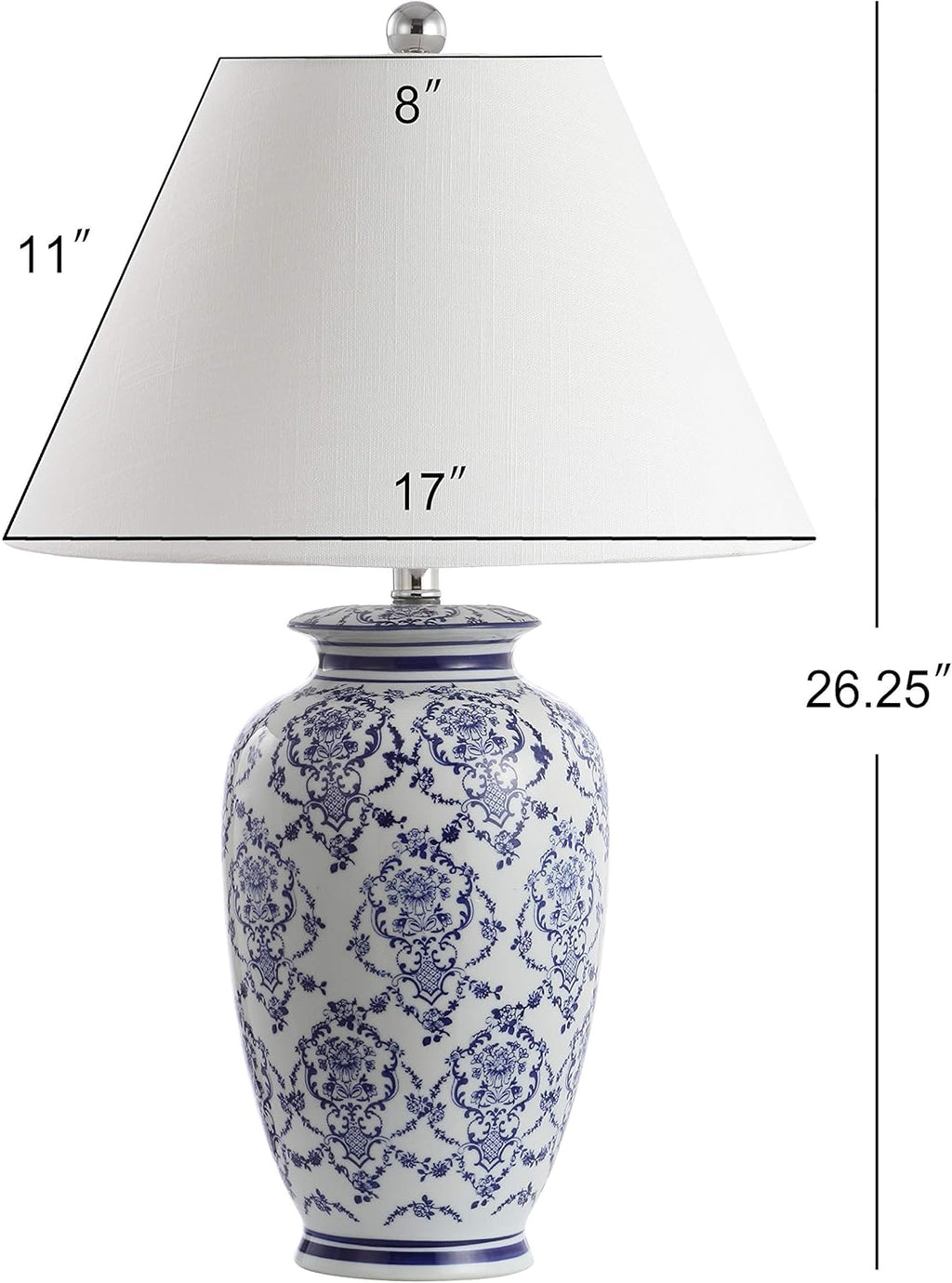 Blue/White Chinoiserie Ceramic LED Table Lamp E9456