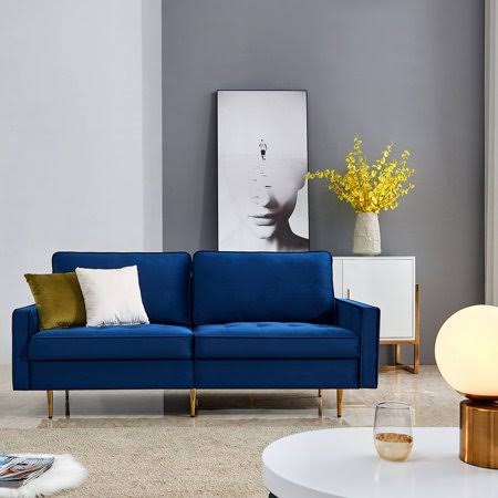 Velvet 71 inch Wide Sofa Couch with 2 Th H61580