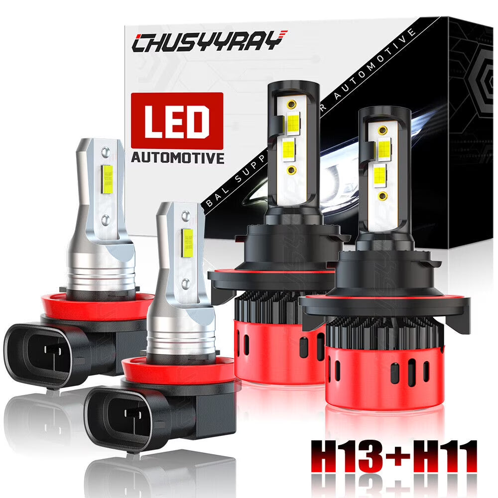 6000K LED Headlights 9008/H13 High Low Beam H11/H8/H9 Fog Lights Bulbs S9916