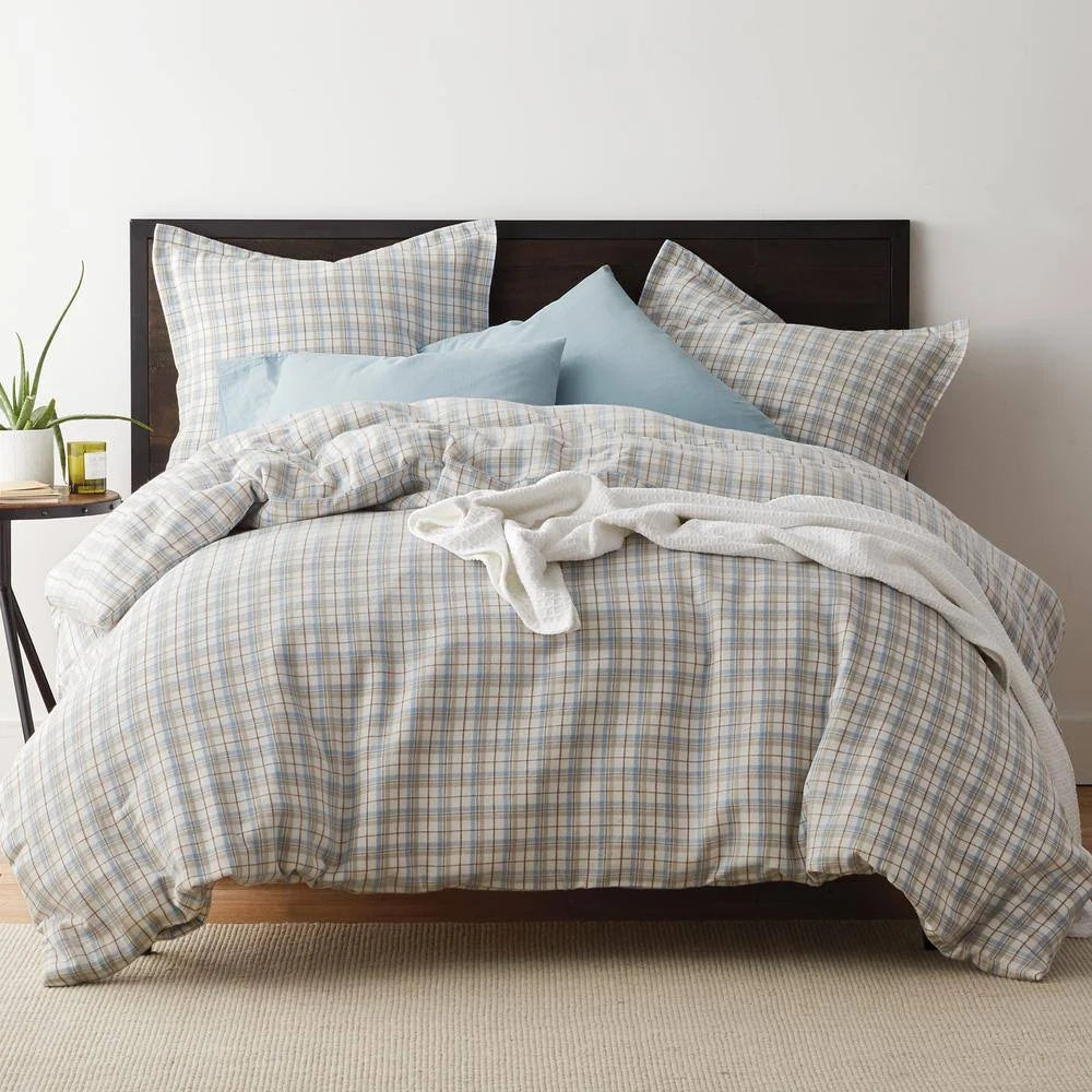 Multi Plaid Organic Flannel Full Duvet Cover Y41342