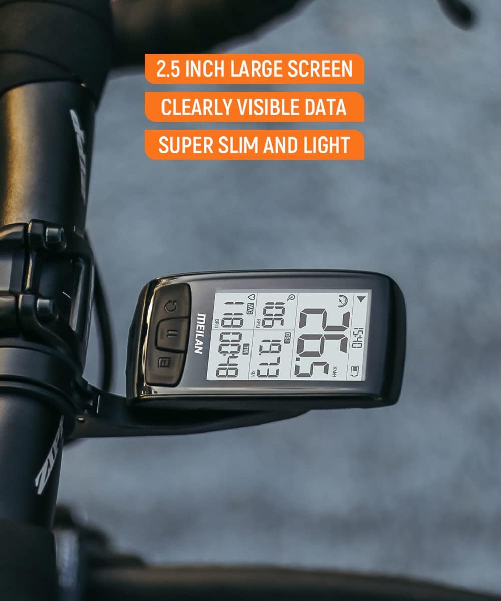 Blade Wireless Bike Computer with Backlight Speed Cadence Sensor Included Bluetooth ANT+ 80 Hours Battery 2.5in Screen Waterproof J4440