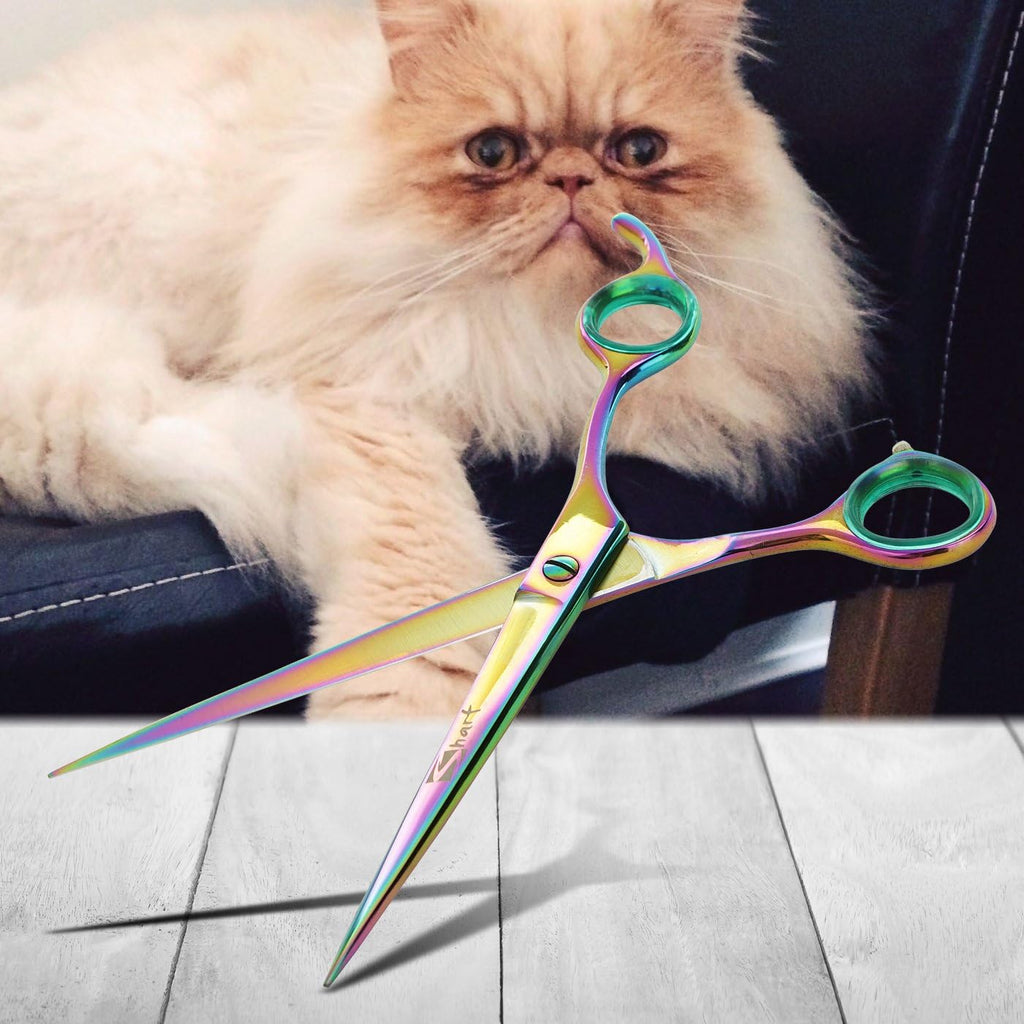 8.5 Rainbow Pet Grooming Scissors with Easy Grip Handles, Pack of 2 P703200
