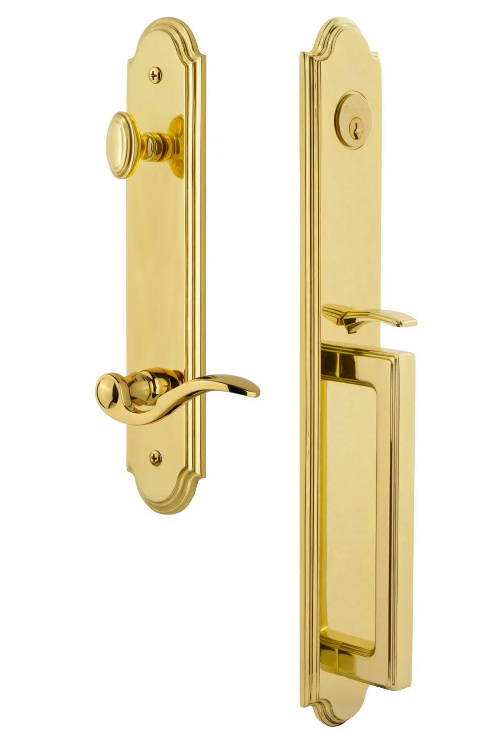 Lifetime Brass One-Piece D Grip and Bellagio Lever P30629