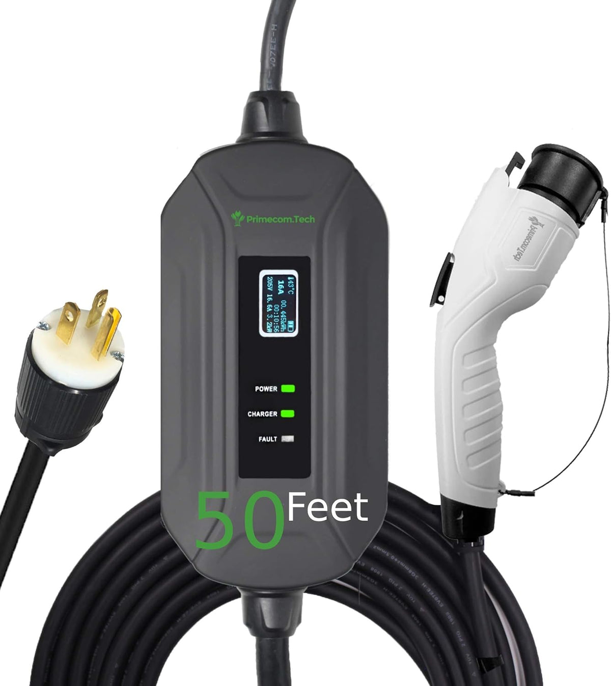 Portable Level 2 EV Charger, 16Amp, 30 Feet Lengths U508142