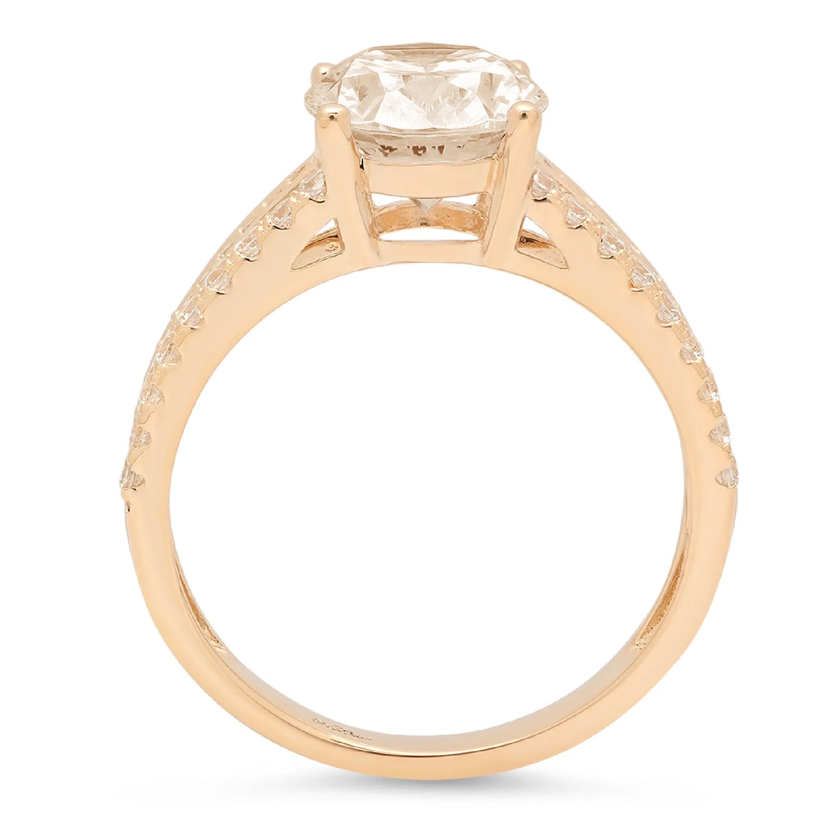 2.32ct Oval Cut Brown Champagne Simulated Diamond 18k Yellow Gold Ring Z40324