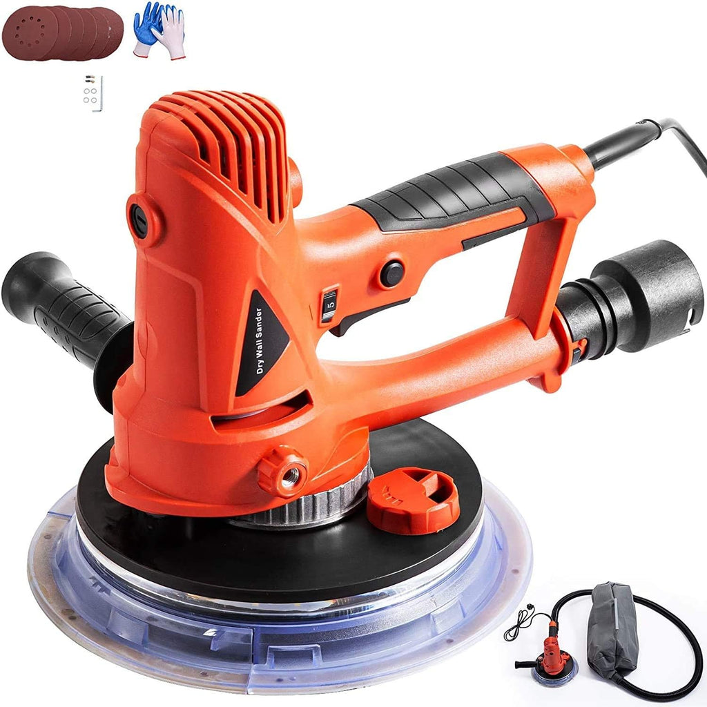 1200W Electric Drywall Sander with Carry Vacuum Bag, 6 pcs Sanding Discs Y18571