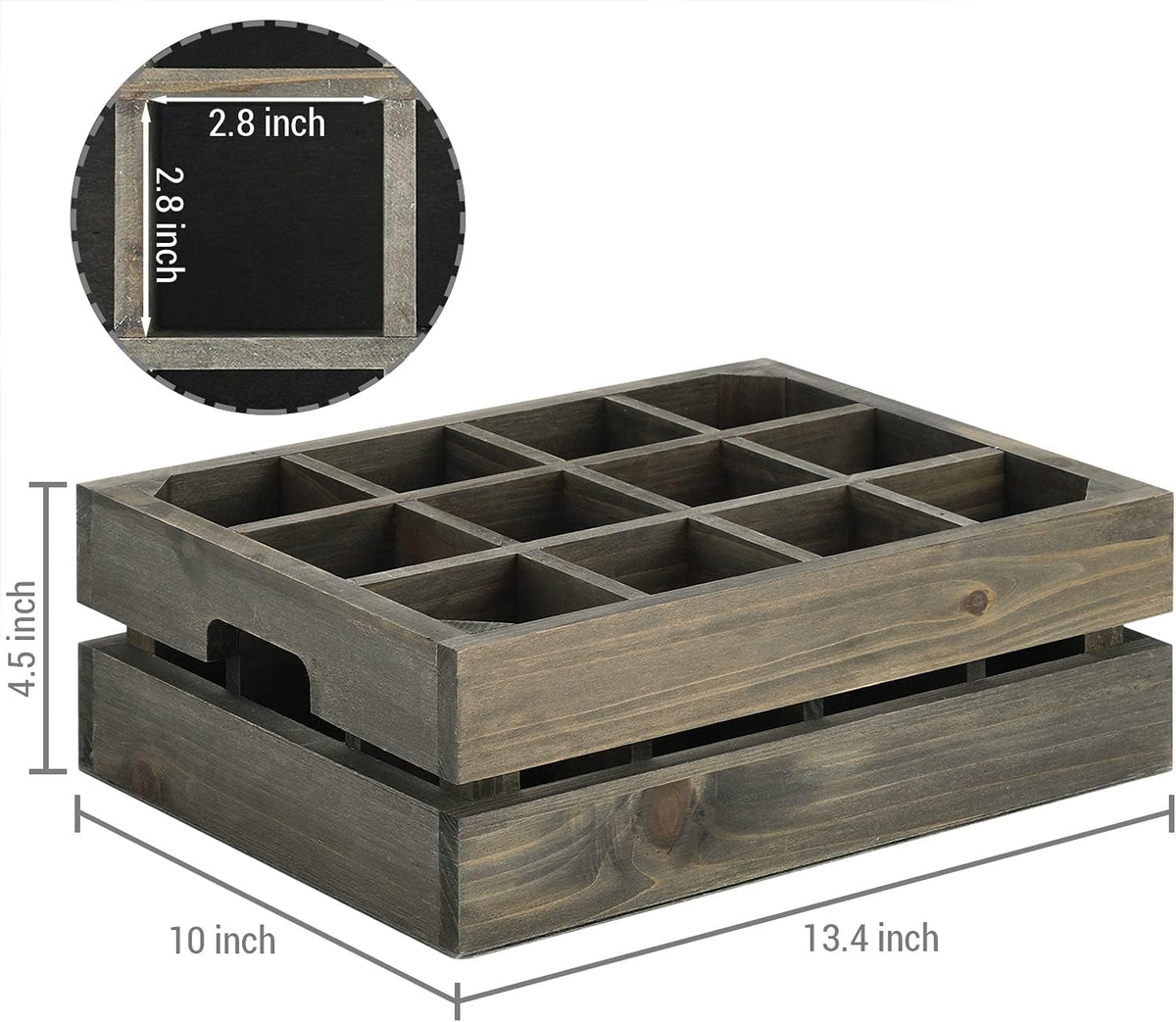 Wooden Crate Drink Carrier with Handles F265761