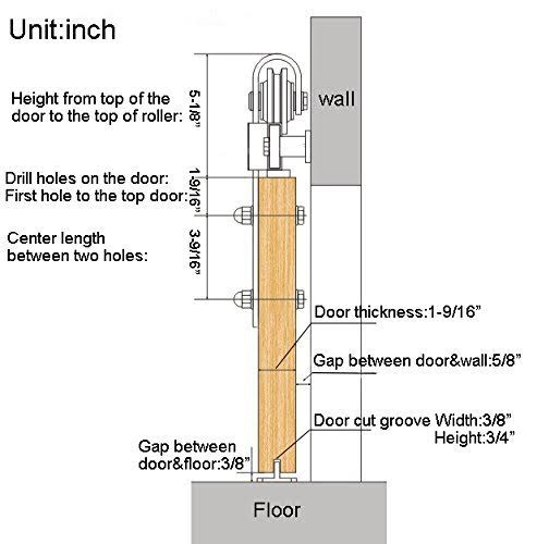 16ft Rustic Black Sliding Barn Door Hardware Kit T30360