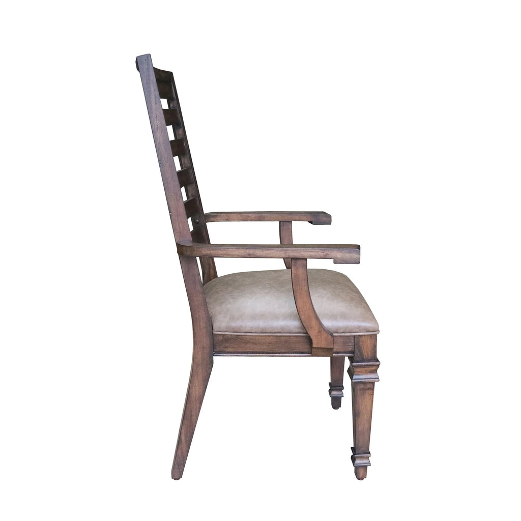 Ladder Back Arm Chairs Brown (Set of 2) U695