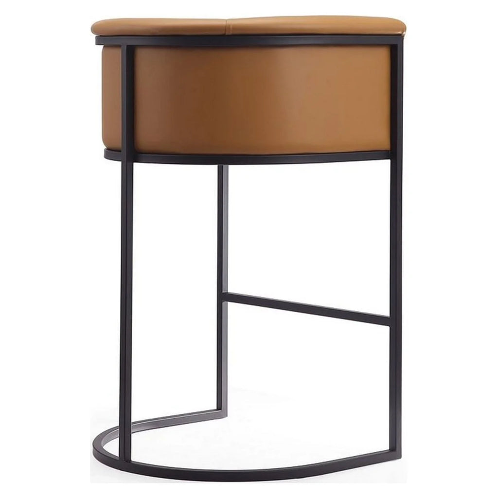Camel and Black Metal Barstool (Set of 3) N116715