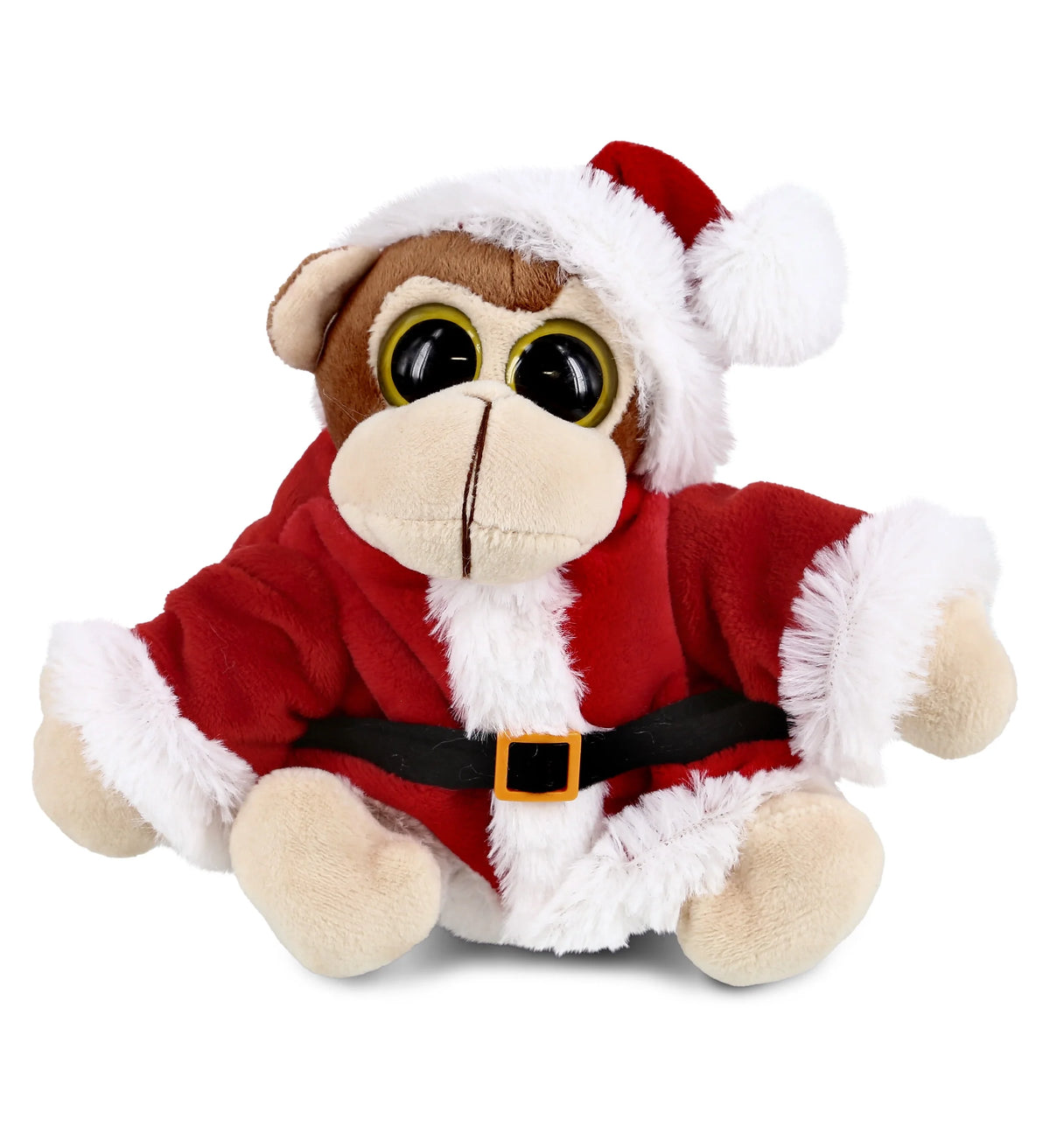 Santa Big Eye Monkey Stuffed Animal Plush Toy, 6 Inches M8527