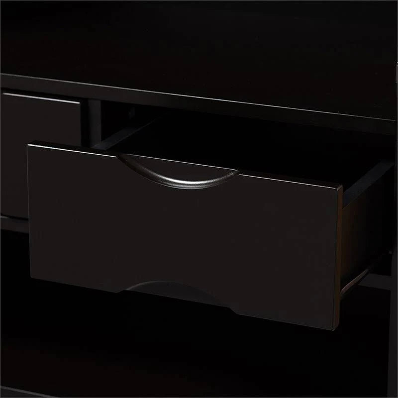Walnut and Wenge Brown Home Bar Cabinet I916