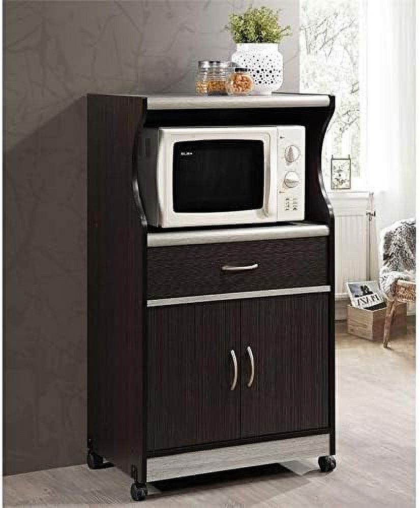 Chocolate Gray Microwave Kitchen Cart M25681