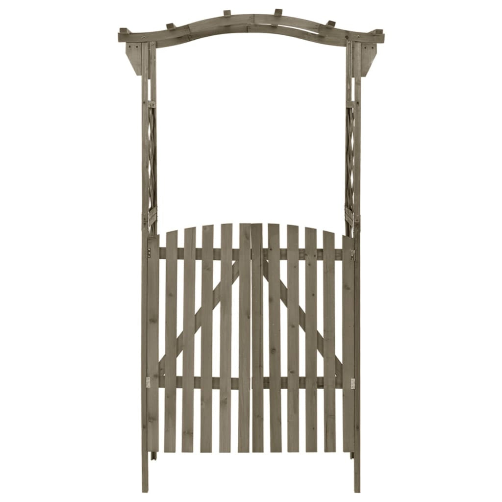 Gray Solid Firwood Pergola with Gate T2326