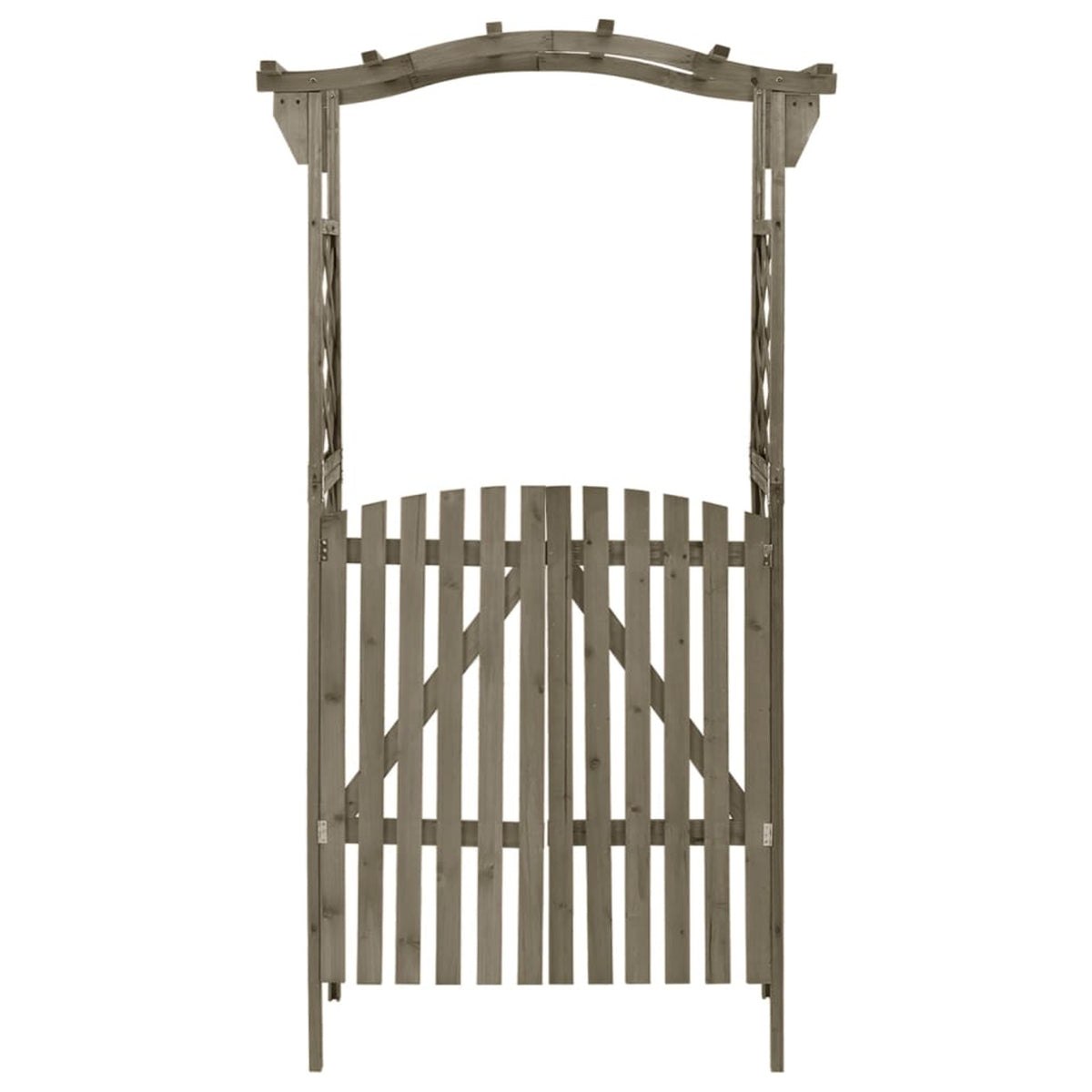 Gray Solid Firwood Pergola with Gate T2326