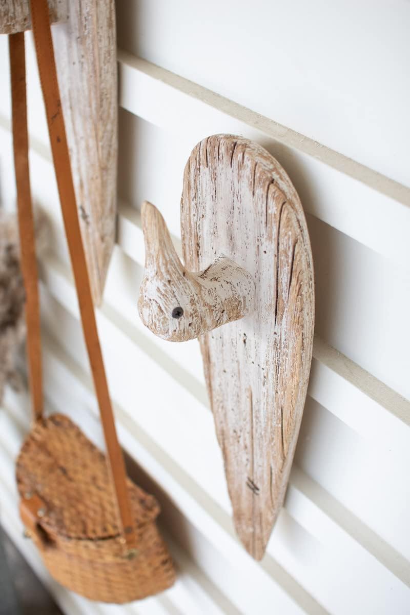Carved Wooden Duck Coat Rack, 17-inch Length B8411