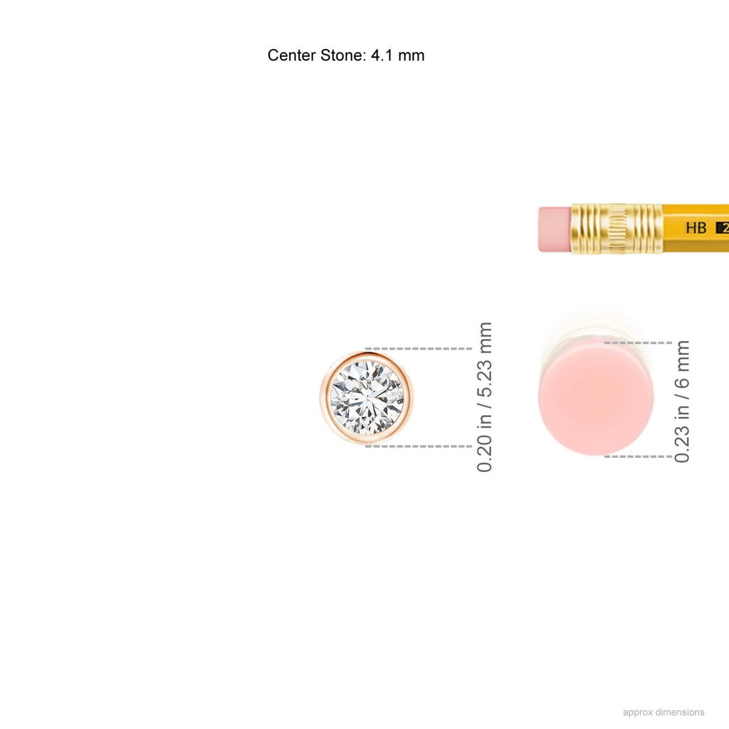 14K Rose Gold Diamond Solitaire Pendant Necklace F65610
