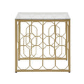 Gold Metal and Glass End Table A398