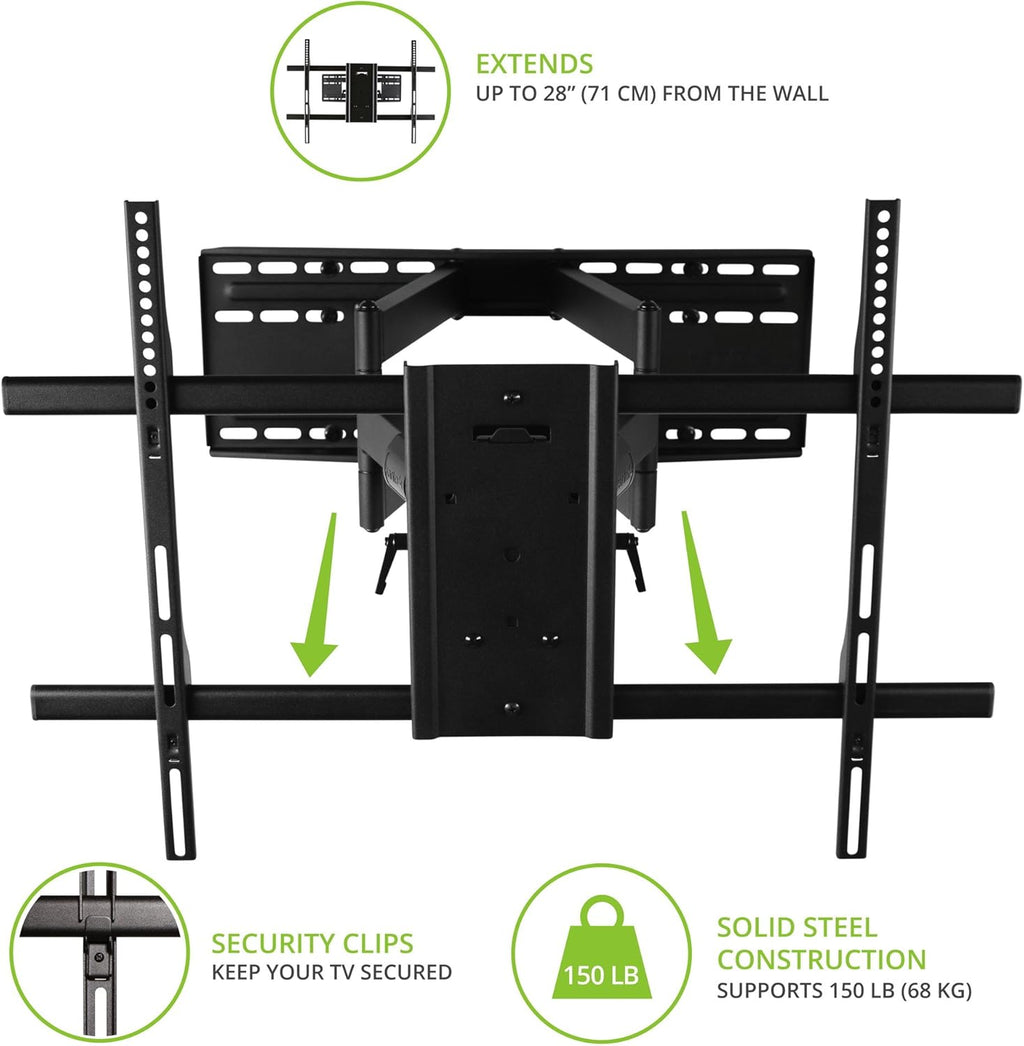 Full Motion Articulating TV Wall Mount for 40-inch to 90-inch TVs, Solid Steel Construction U17411