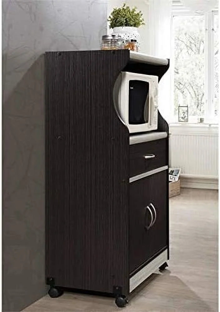 Chocolate Gray Microwave Kitchen Cart M25681