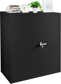 Black Metal Storage Cabinet with Locking Doors and Shelves C4578