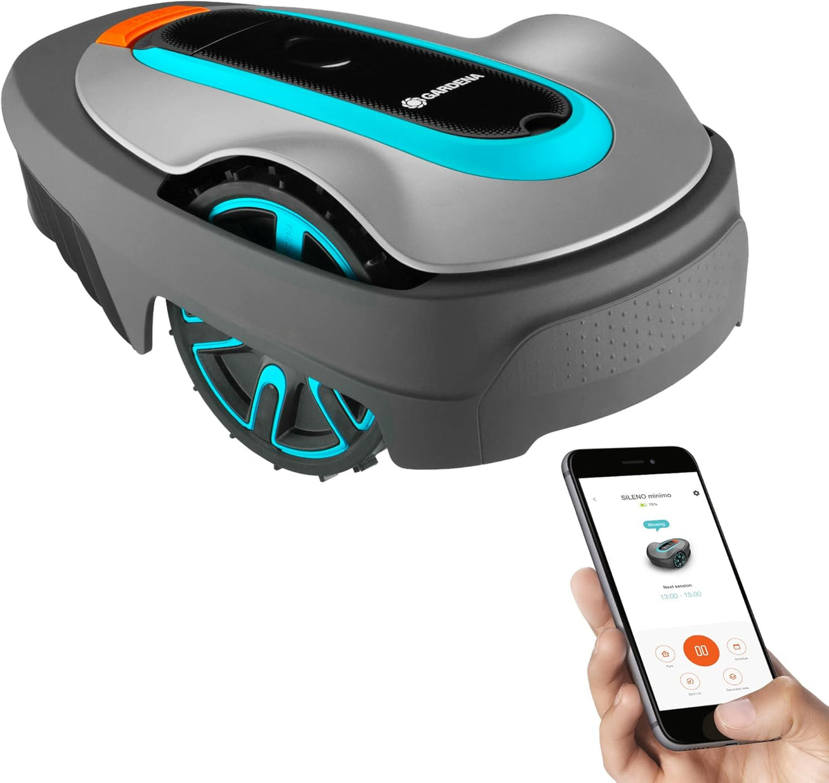 Robotic Lawnmower with Bluetooth App, Grey P8621