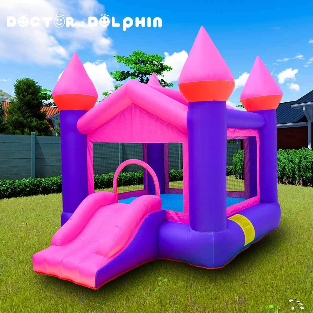 Inflatable Pink Bouncy Castle House with Air Blower W6939