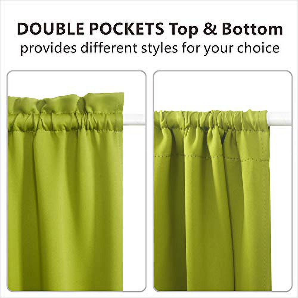 Greenery French Door Curtain Panels, 54x72-Inch, One Piece F432