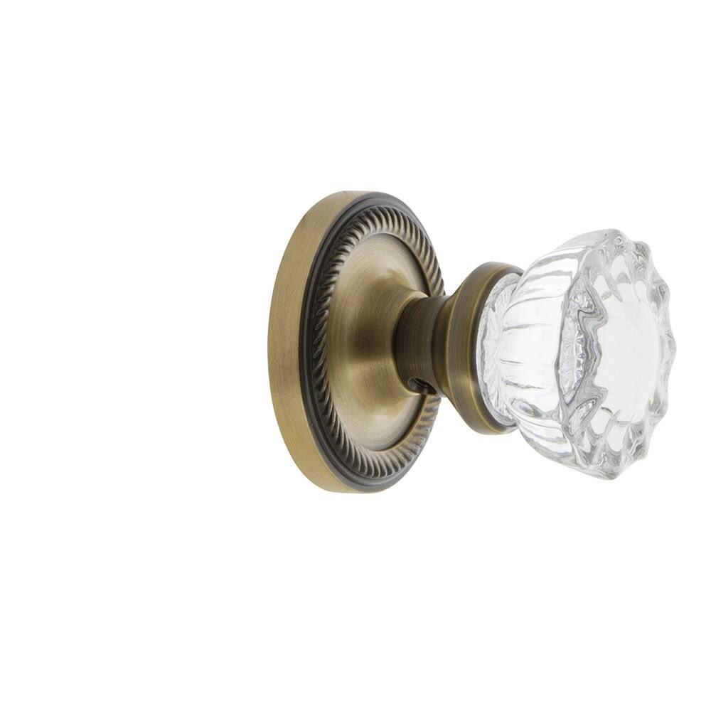 Antique Brass Crystal Glass Door Knob M9389