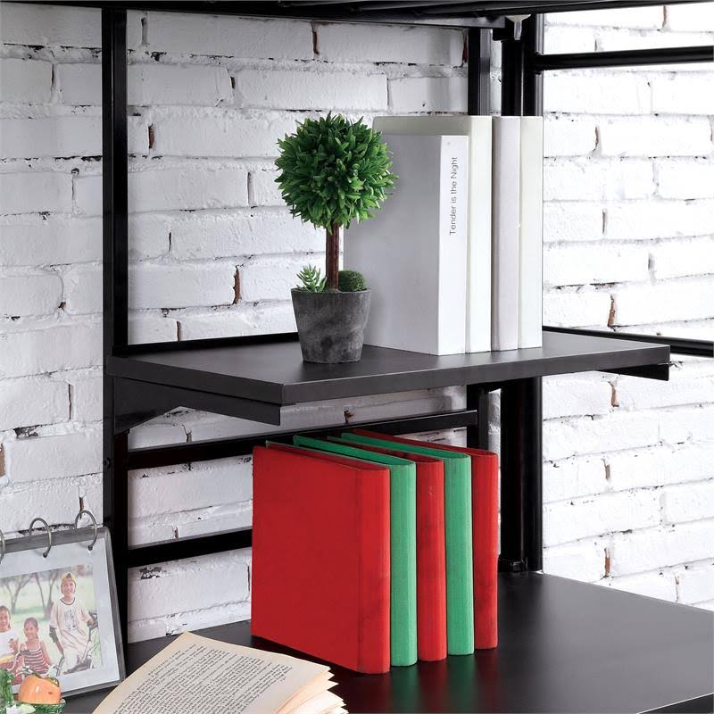 Twin Over Workstation Bunk Bed in Black F89940