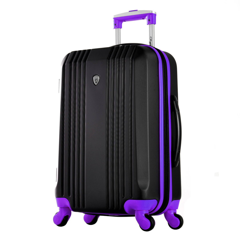 Black/Purple Hardside Spinner Suitcase O4746