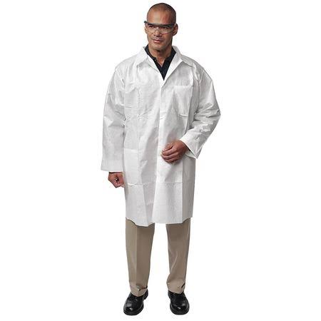 White Disposable Lab Coat, XL, Pack of 25 M838200