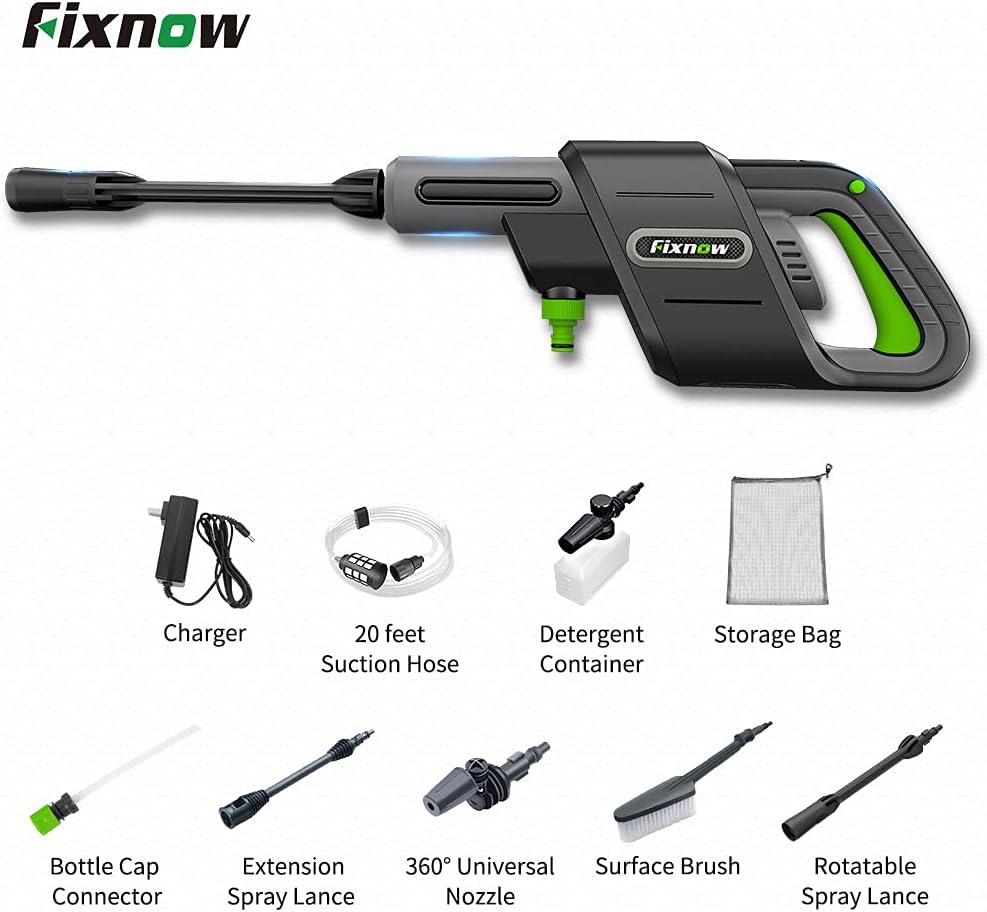 Cordless 24V 600PSI Pressure Washer with 4 Nozzles O3955