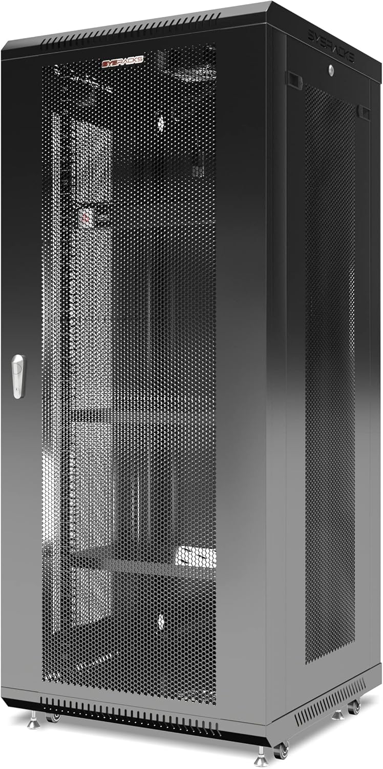 6 U Locking Wall Mount Server Rack Enclosure with Casters and Shelf Q558