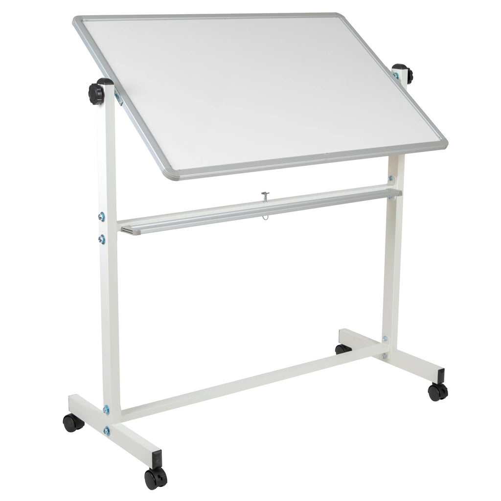Double-Sided Mobile White Board with Pen Tray T1520