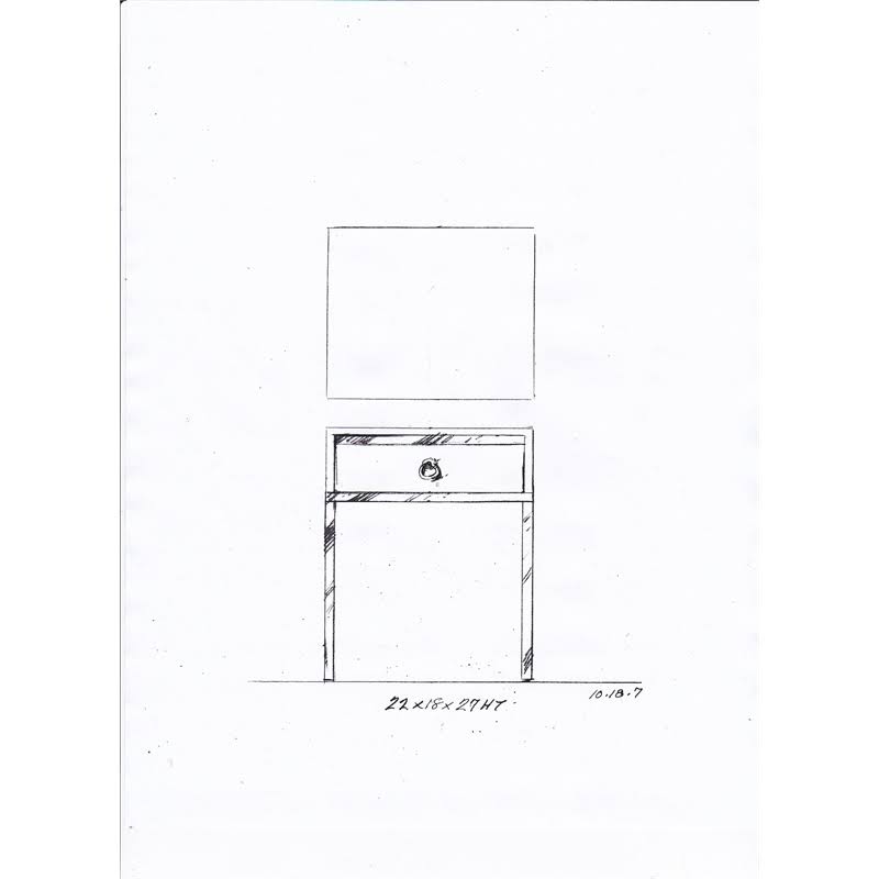 Blue & Silver End Table M685