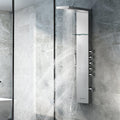 Brushed Nickle Stainless Steel Shower Panel Tower System with Rainfall Shower Head, 4 Body Jets, Waterfall Tub Spout A226