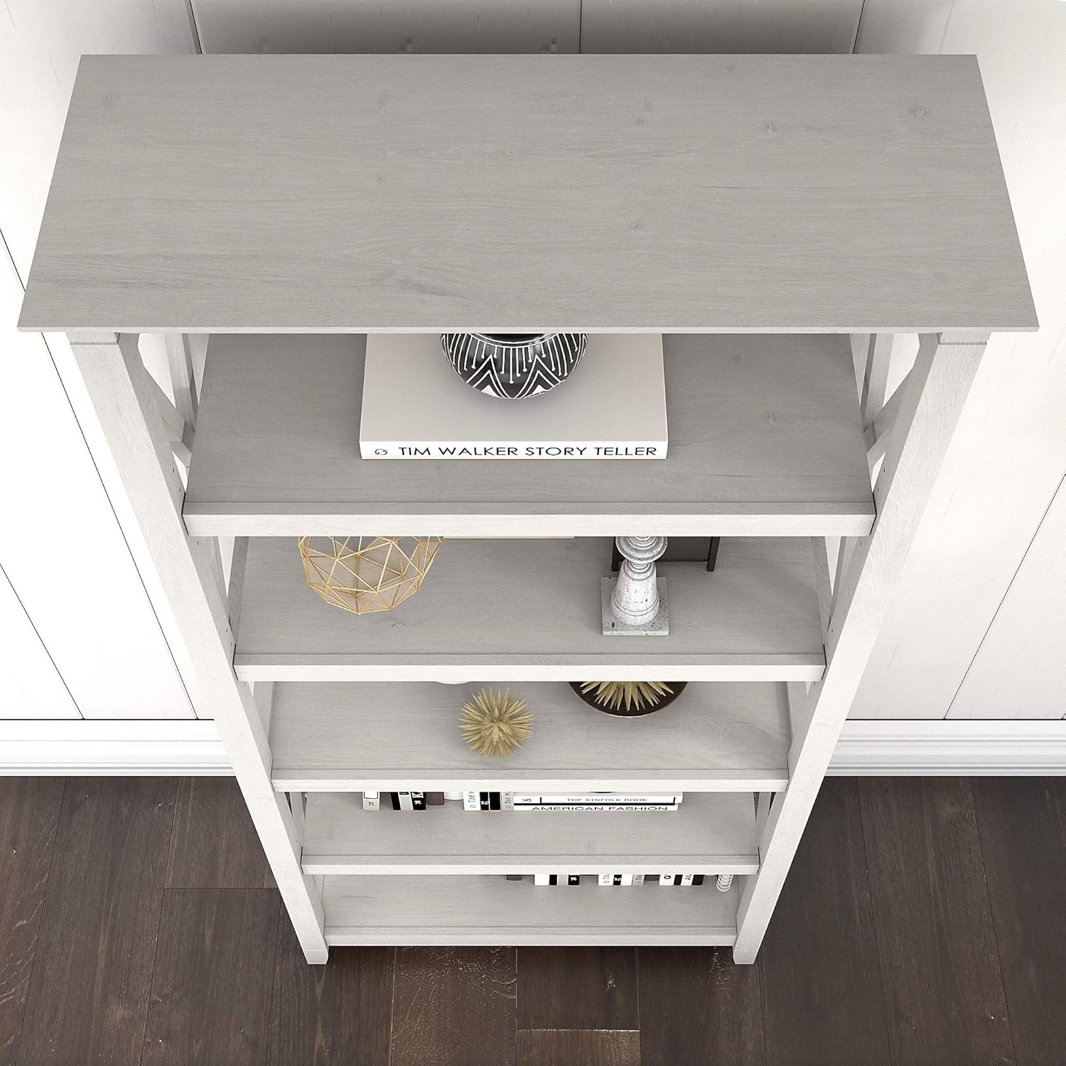 5 Shelf Bookcase in Linen White Oak P202