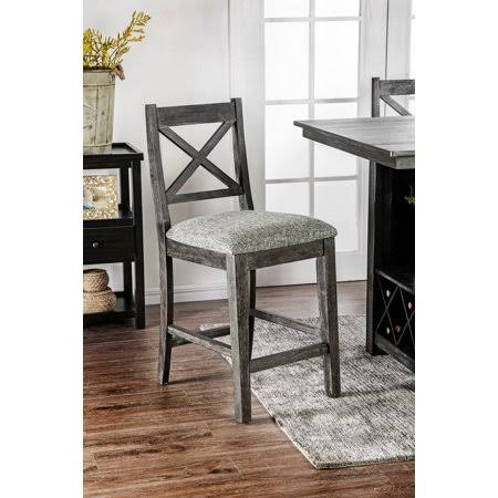 Light Gray Padded Counter Chairs Set of 2 W6034