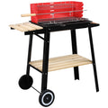 Square Enamel Charcoal Oven Black Red K144032